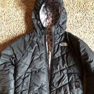 Girls size small reversible North face puffer